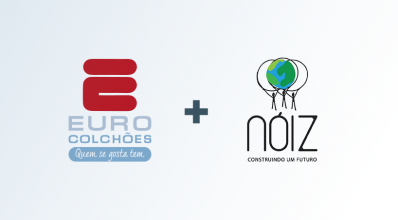 Logo da Euro Colchões ao lado da logo do NÓIZ Projeto Social | #EuroChallenge